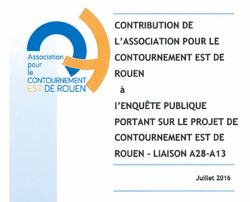 CONTRIBUTION DE L’ACER à l’ENQUÊTE PUBLIQUE PORTANT SUR LE PROJET DE CONTOURNEMENT EST DE ROUEN - LIAISON A28-A13